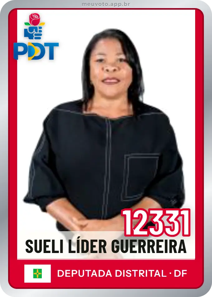 Carta de Sueli Líder Guerreira, número 12331, PDT