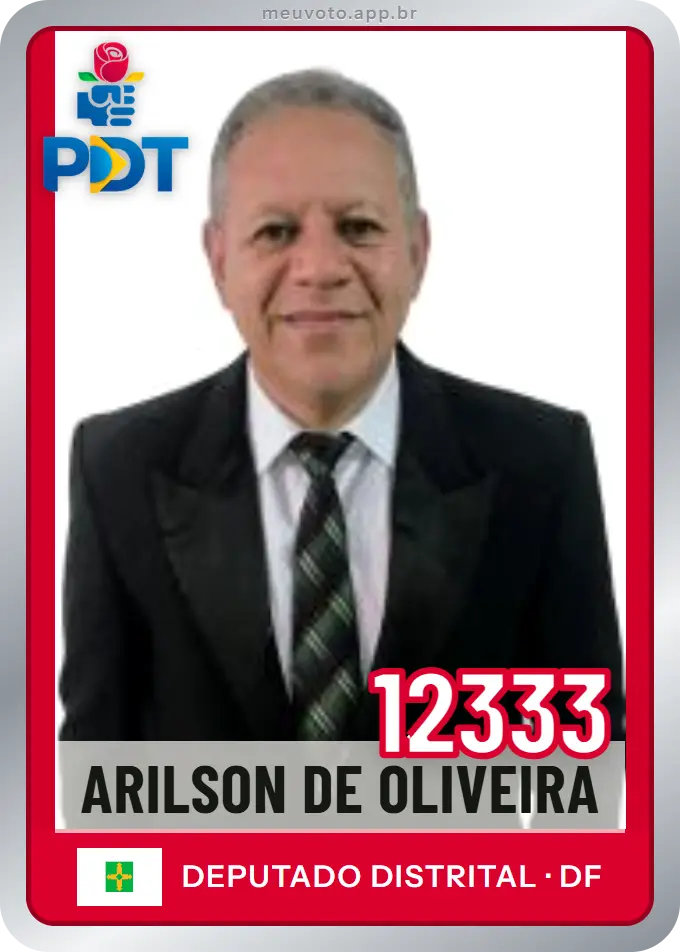Carta de Arilson de Oliveira, número 12333, PDT