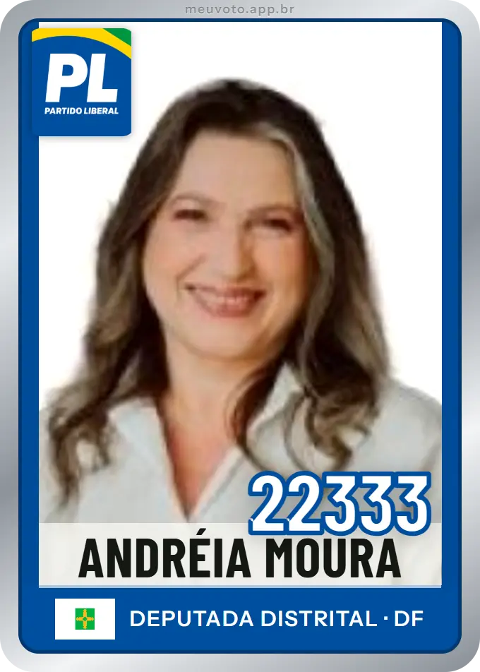 Carta de Andréia Moura, número 22333, PL