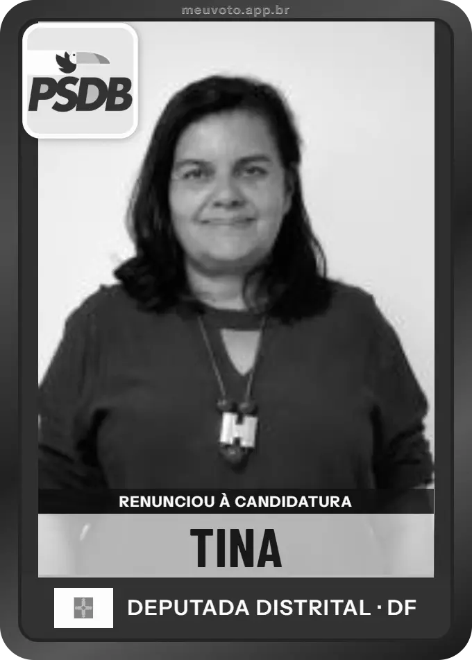 Carta de Tina, PSDB. Renunciou à candidatura e não vai à urna.