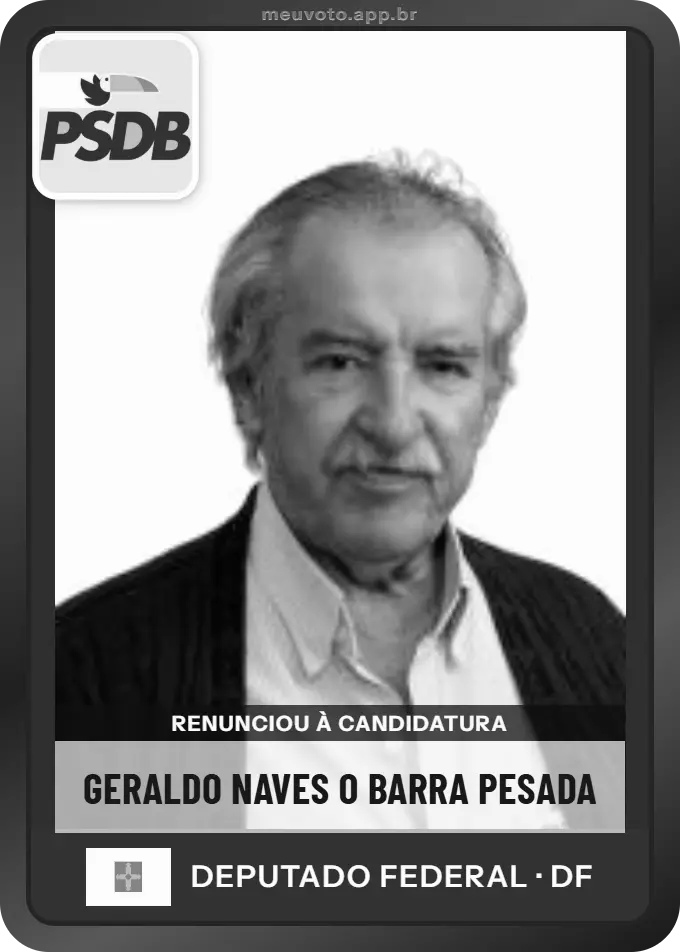 Carta de Geraldo Naves O Barra Pesada, PSDB. Renunciou à candidatura e não vai à urna.