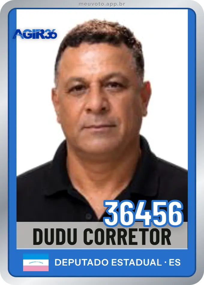 Carta de Dudu Corretor, número 36456, Agir