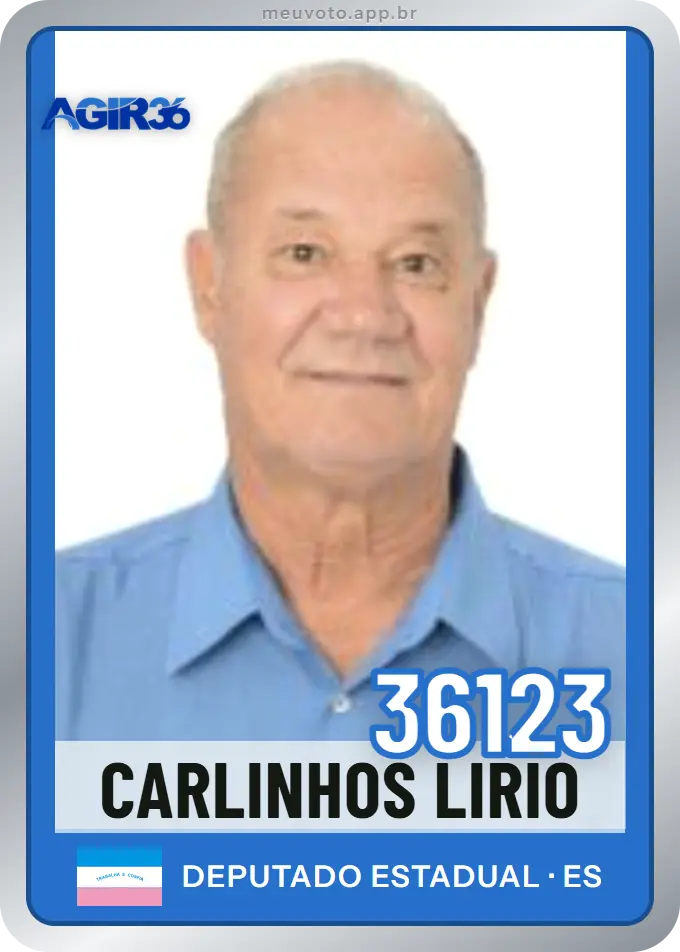 Carta de Carlinhos Lirio, número 36123, Agir