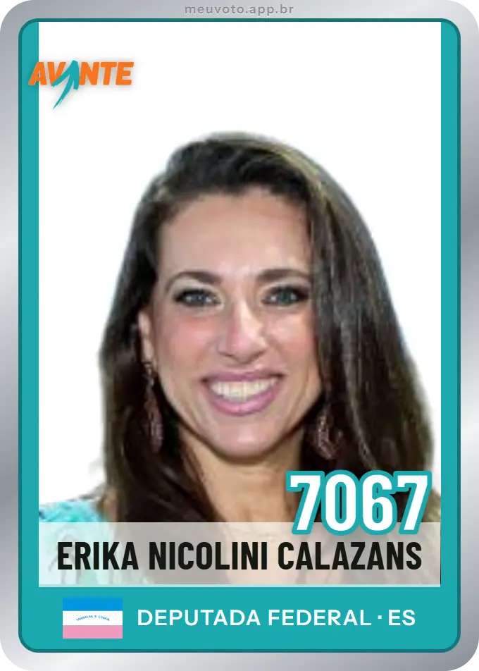 Carta de Erika Nicolini Calazans, número 7067, Avante