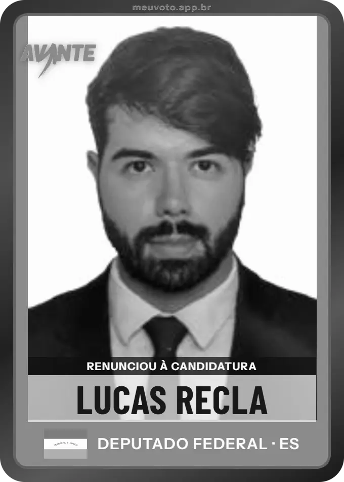 Carta de Lucas Recla, Avante. Renunciou à candidatura e não vai à urna.