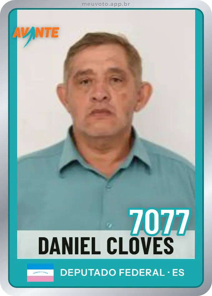 Carta de Daniel Cloves, número 7077, Avante