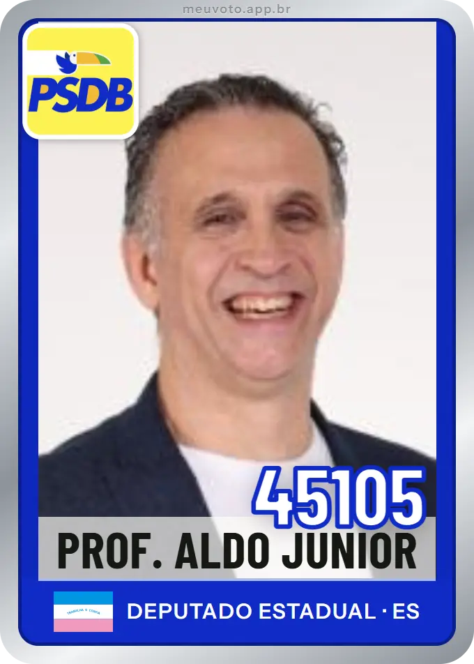 Carta de Prof. Aldo Junior, número 45105, PSDB