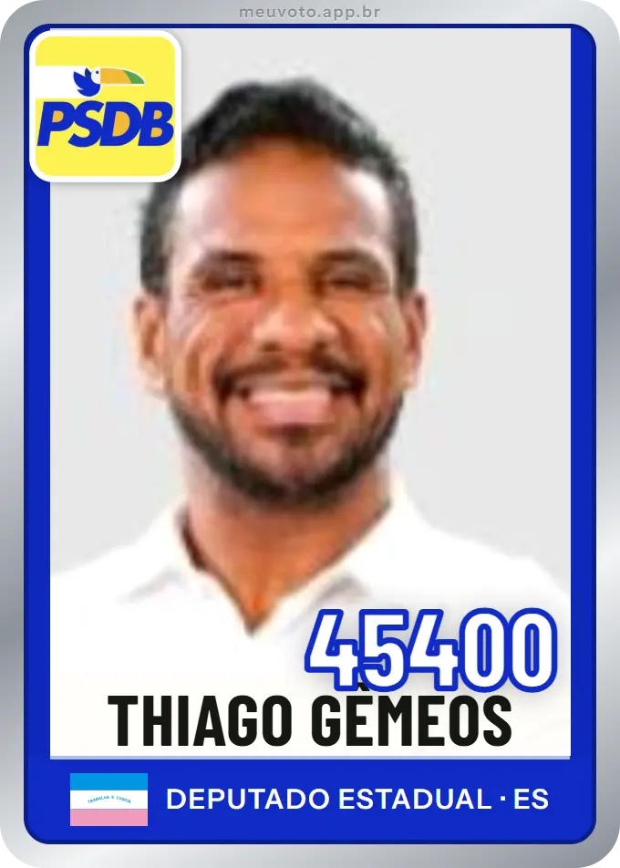 Carta de Thiago Gêmeos, número 45400, PSDB