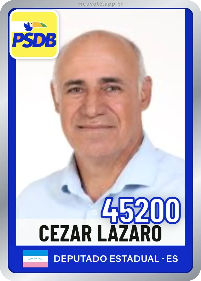 Carta de Cezar Lázaro, número 45200, PSDB