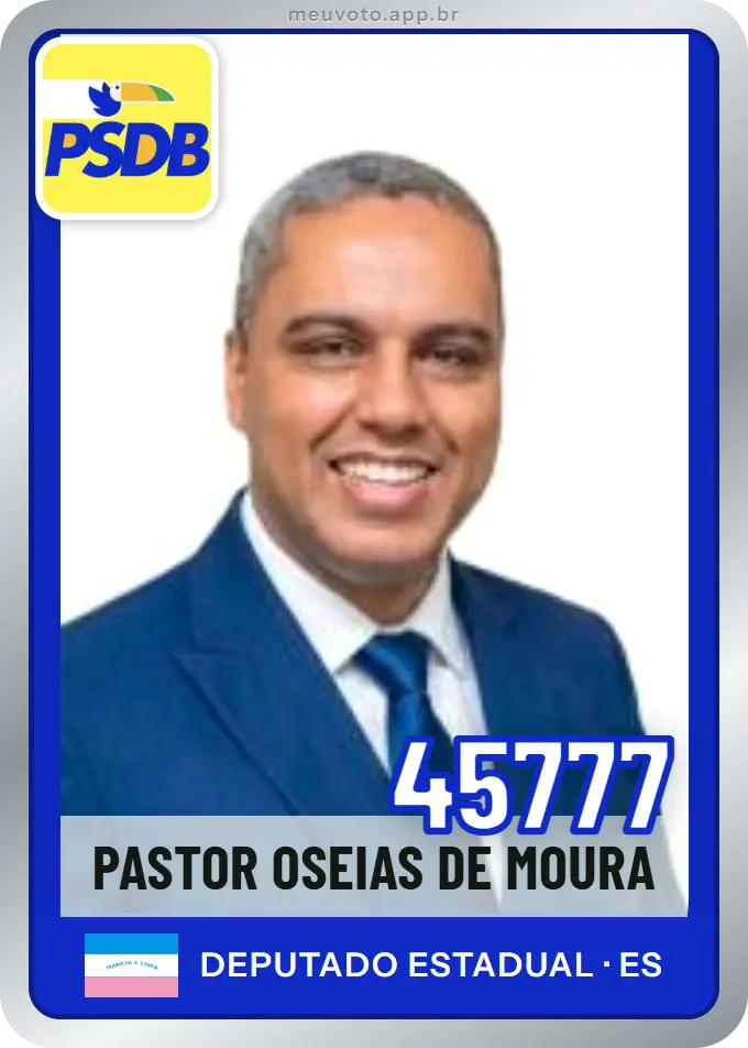 Carta de Pastor Oseias de Moura, número 45777, PSDB