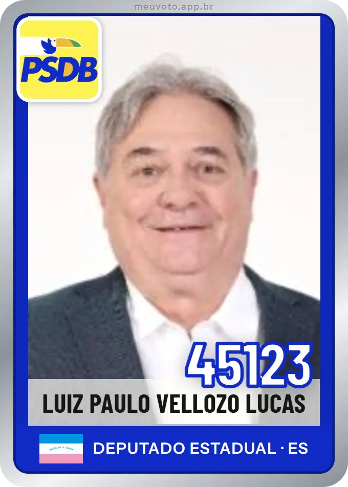 Carta de Luiz Paulo Vellozo Lucas, número 45123, PSDB