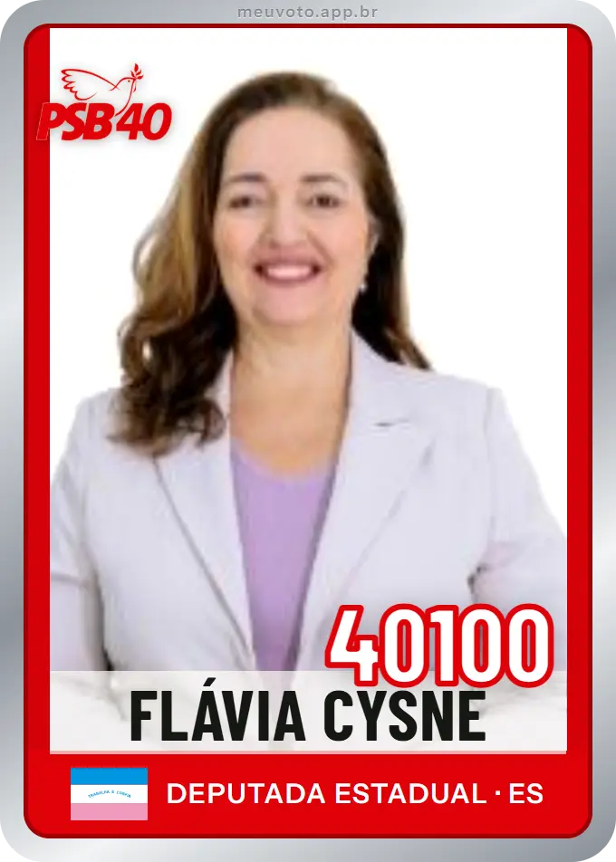 Carta de Flávia Cysne, número 40100, PSB