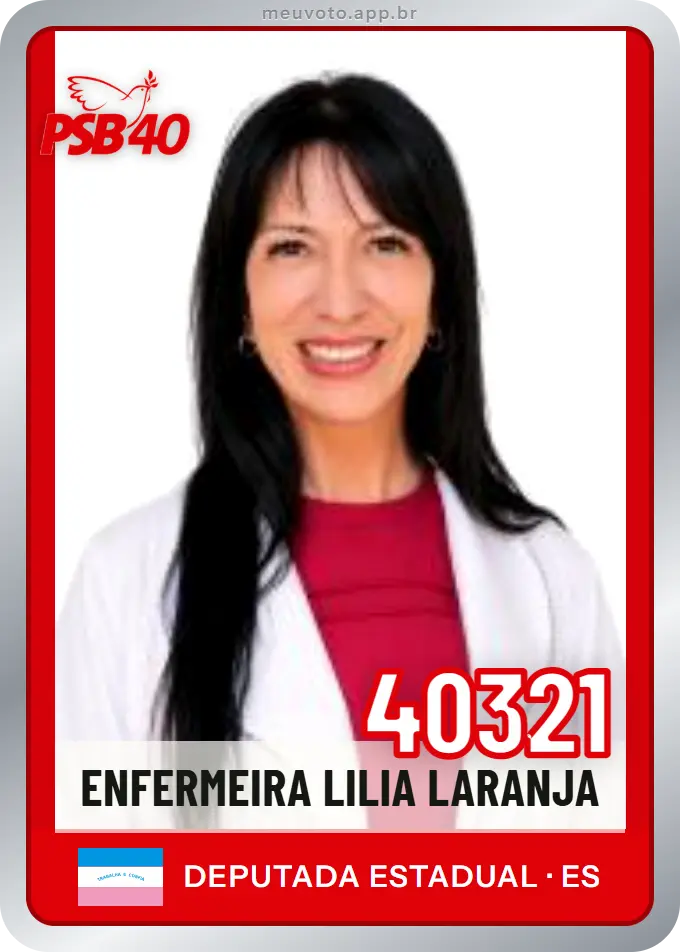 Carta de Enfermeira Lilia Laranja, número 40321, PSB