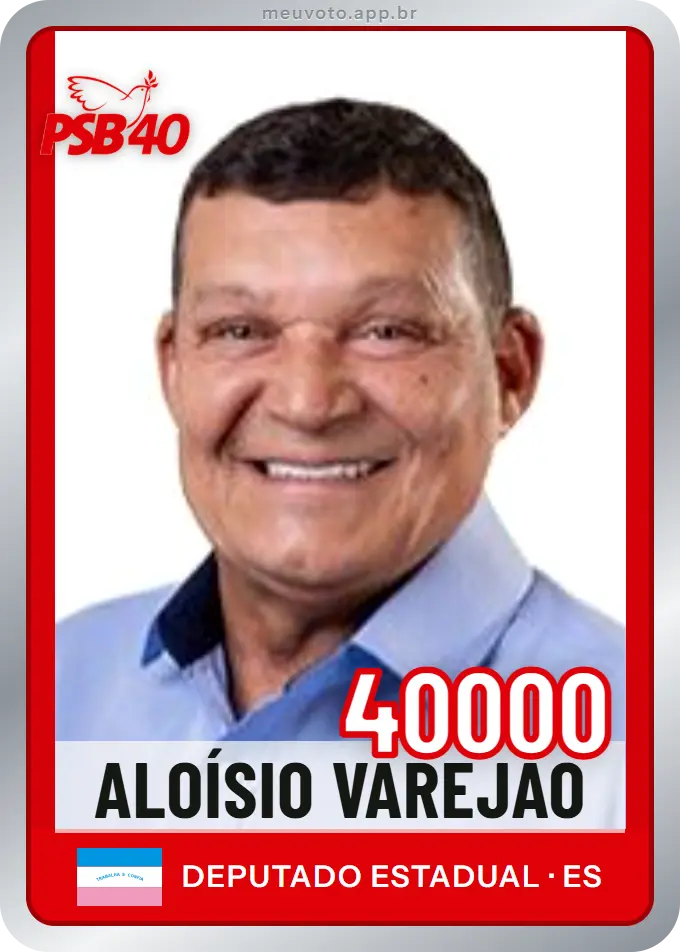 Carta de Aloísio Varejão, número 40000, PSB