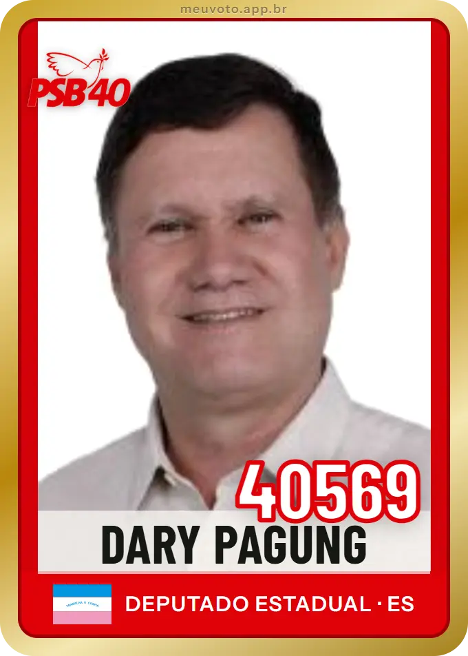 Carta de Dary Pagung, número 40569, PSB