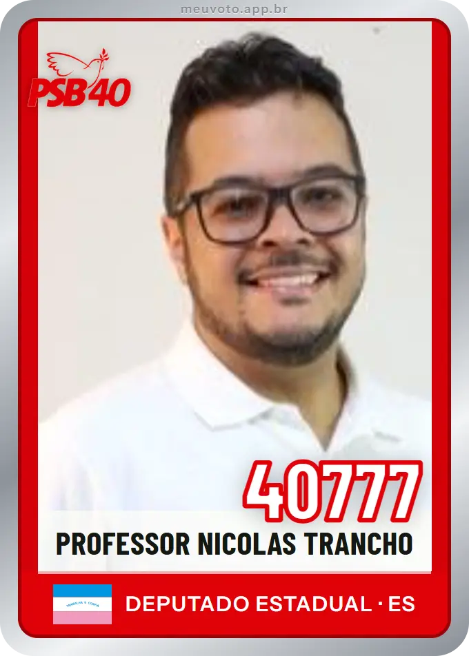 Carta de Professor Nicolas Trancho, número 40777, PSB