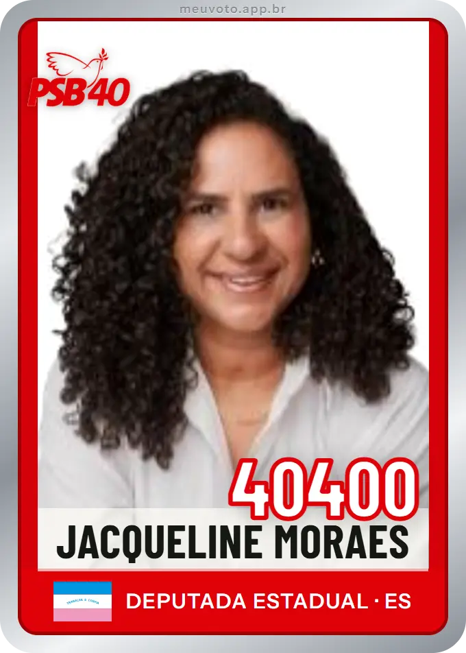Carta de Jacqueline Moraes, número 40400, PSB