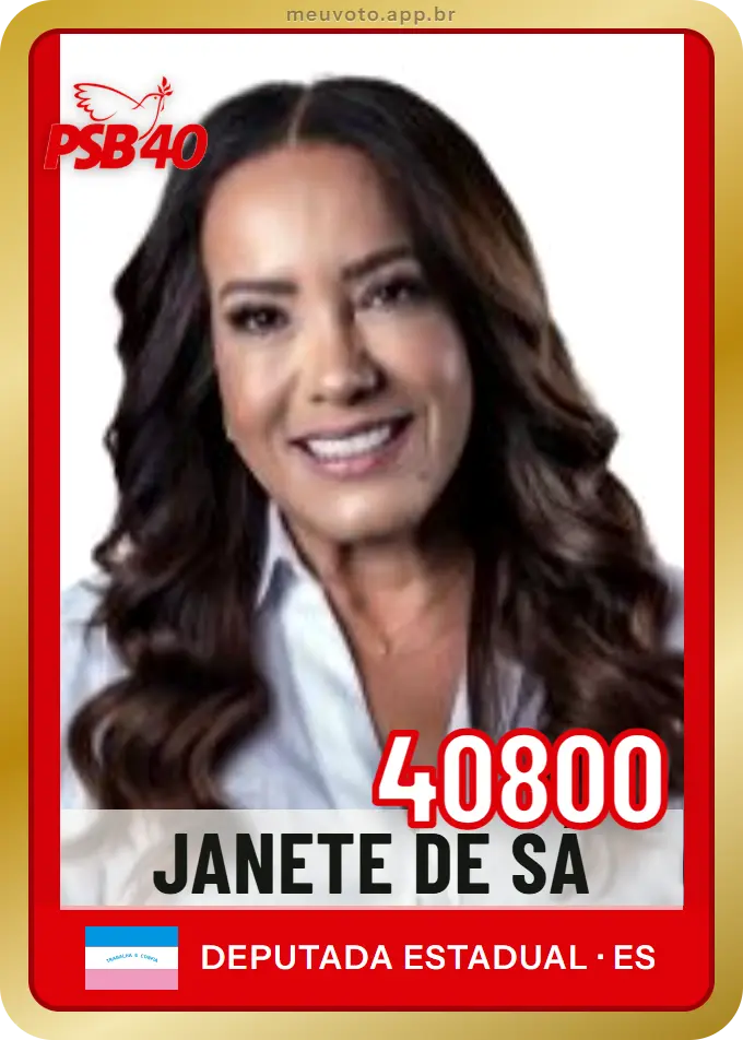 Carta de Janete de Sá, número 40800, PSB