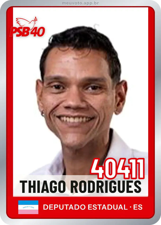 Carta de Thiago Rodrigues, número 40411, PSB