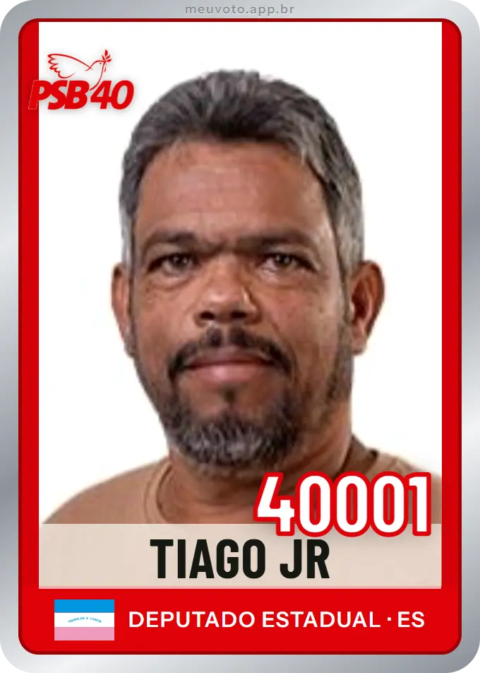 Carta de Tiago Jr, número 40001, PSB