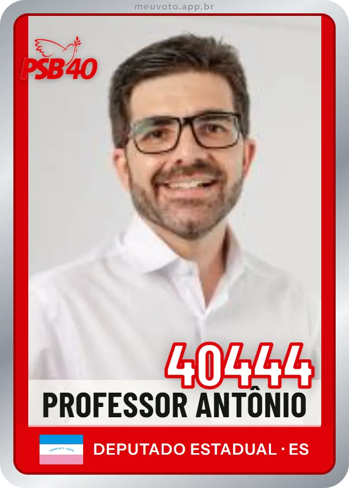 Carta de Professor Antônio, número 40444, PSB