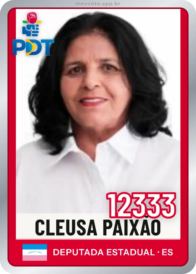 Carta de Cleusa Paixão, número 12333, PDT