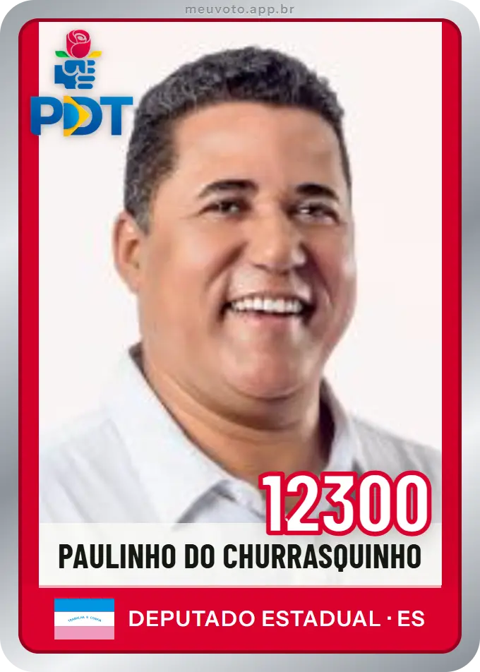 Carta de Paulinho do Churrasquinho, número 12300, PDT