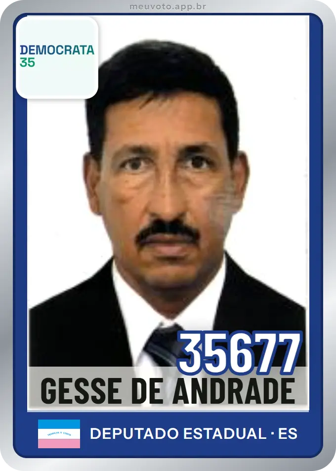 Carta de Gesse de Andrade, número 35677, Democrata