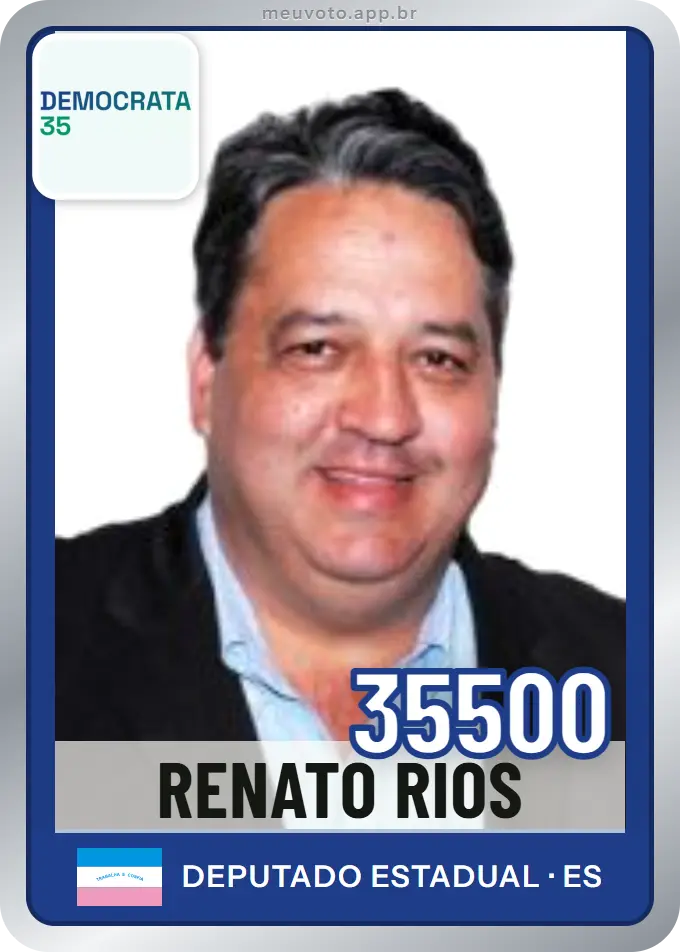 Carta de Renato Rios, número 35500, Democrata