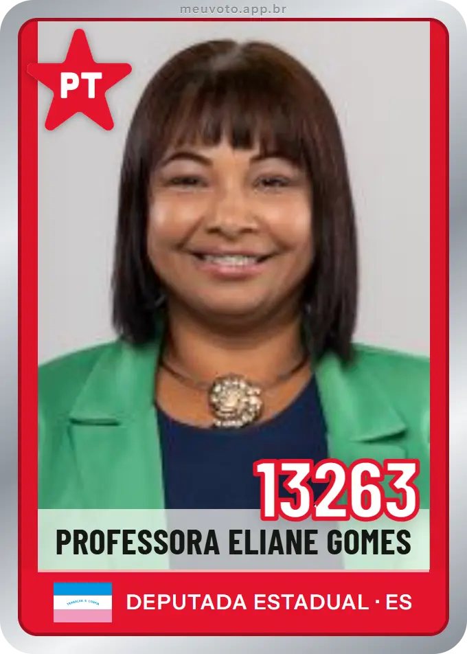 Carta de Professora Eliane Gomes, número 13263, PT