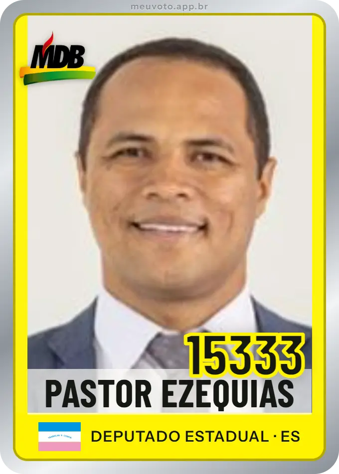 Carta de Pastor Ezequias, número 15333, MDB