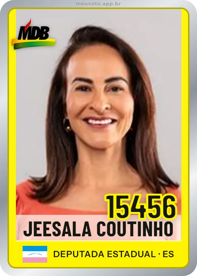 Carta de Jeesala Coutinho, número 15456, MDB