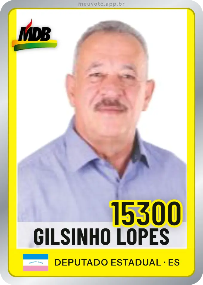 Carta de Gilsinho Lopes, número 15300, MDB