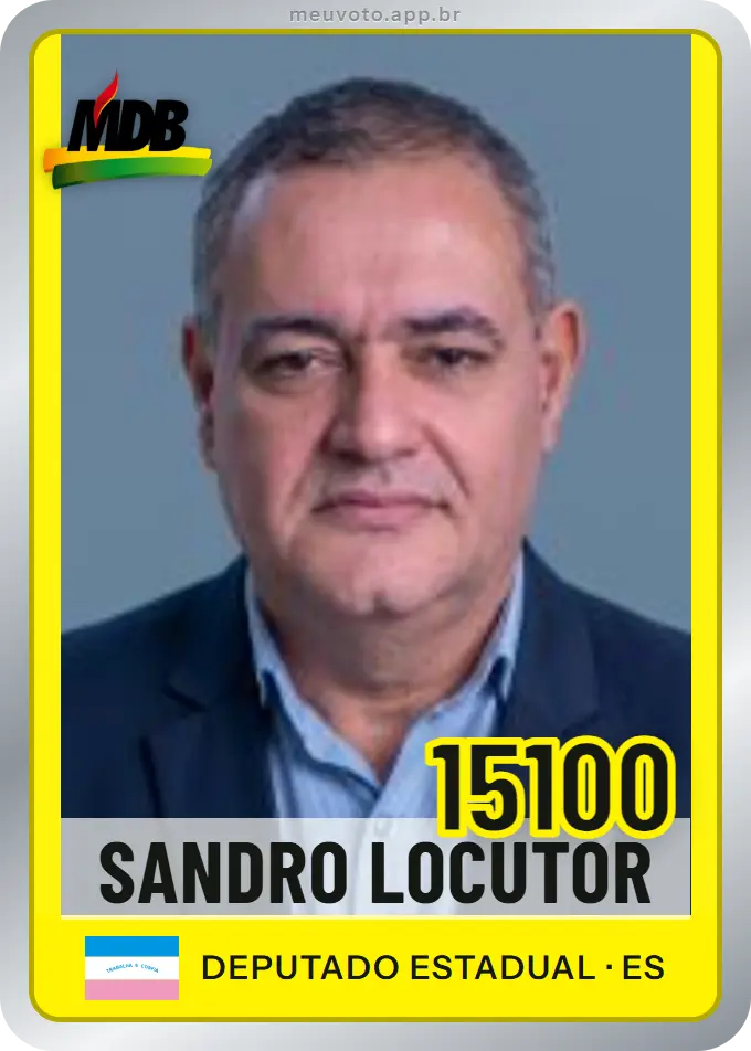 Carta de Sandro Locutor, número 15100, MDB
