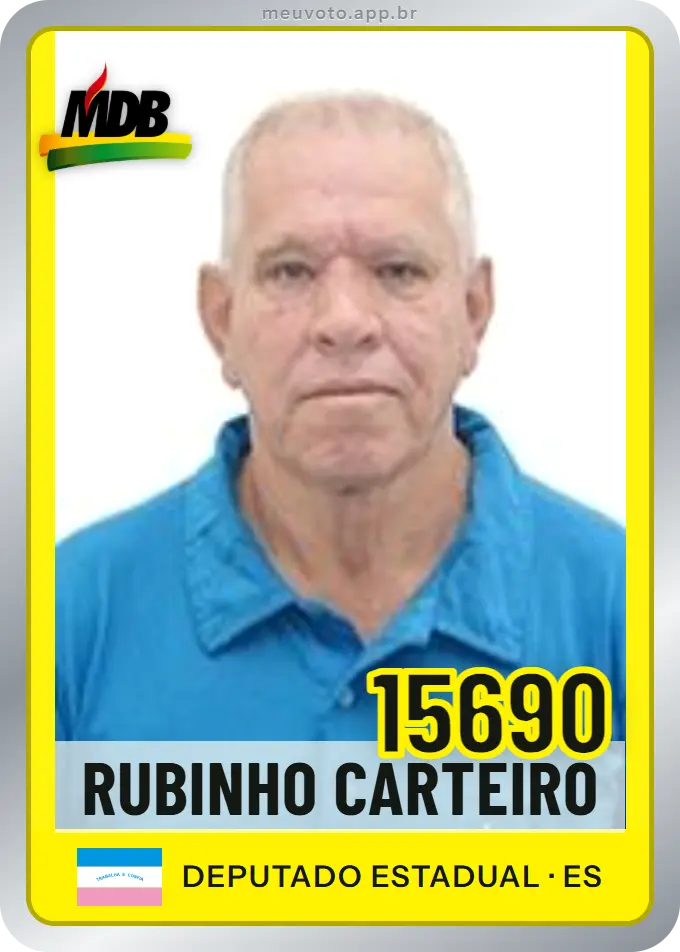 Carta de Rubinho Carteiro, número 15690, MDB