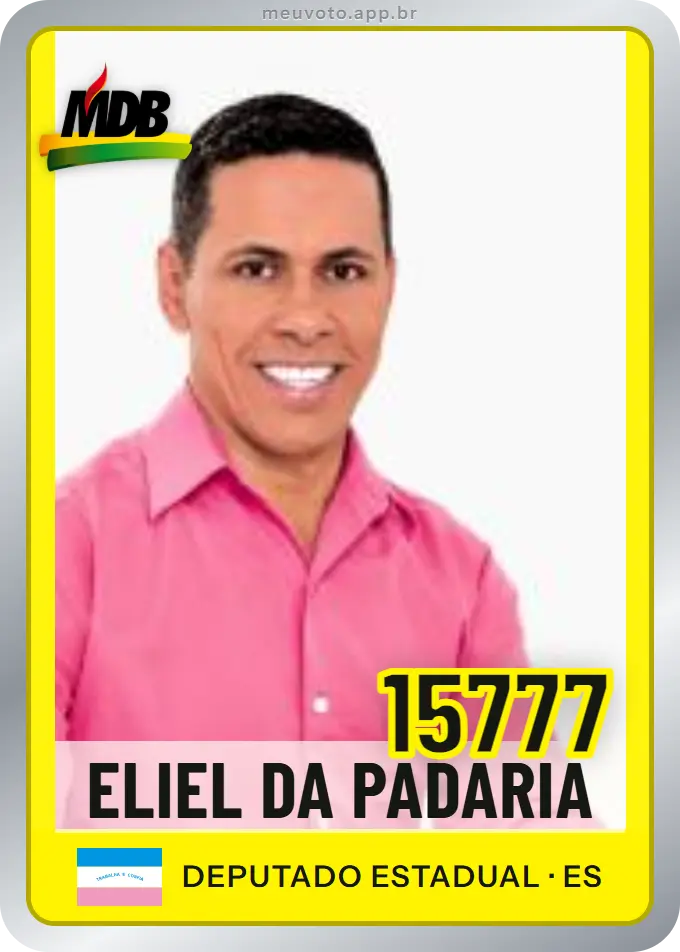 Carta de Eliel da Padaria, número 15777, MDB