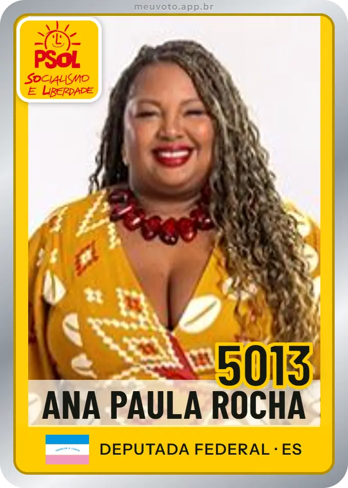 Carta de Ana Paula Rocha, número 5013, PSOL