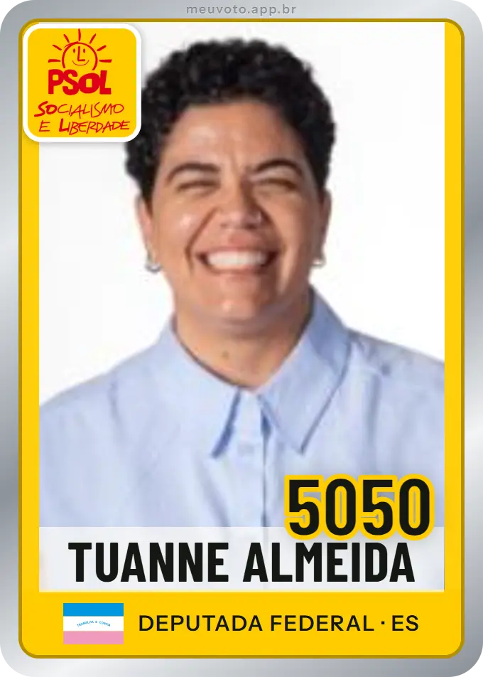 Carta de Tuanne Almeida, número 5050, PSOL