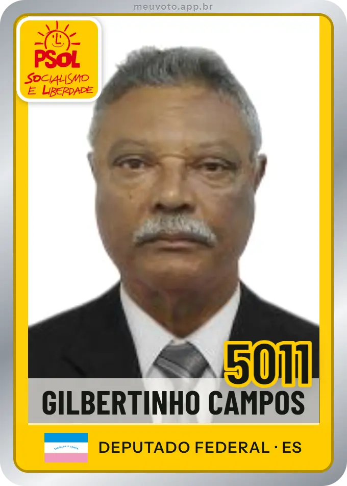 Carta de Gilbertinho Campos, número 5011, PSOL