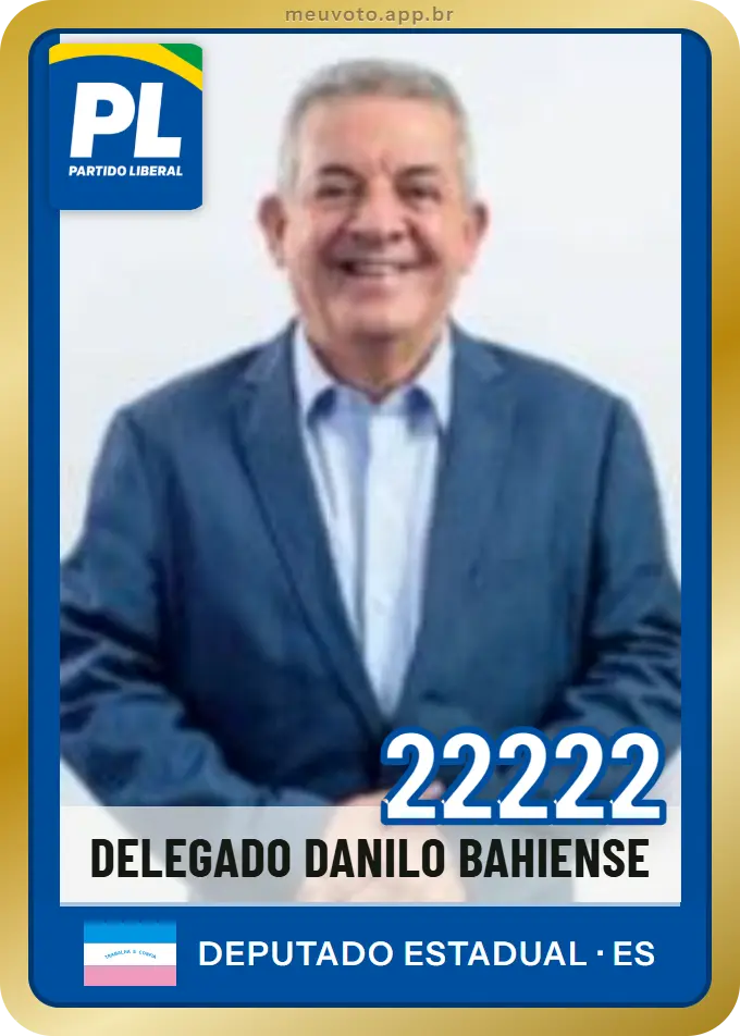 Carta de Delegado Danilo Bahiense, número 22222, PL