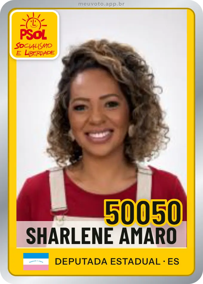 Carta de Sharlene Amaro, número 50050, PSOL