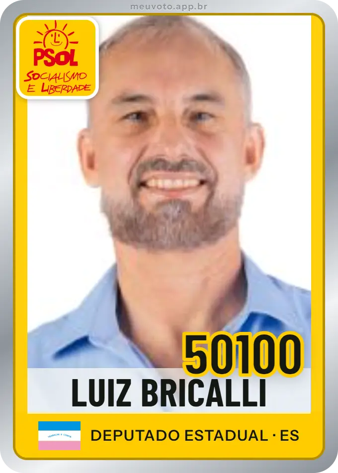 Carta de Luiz Bricalli, número 50100, PSOL