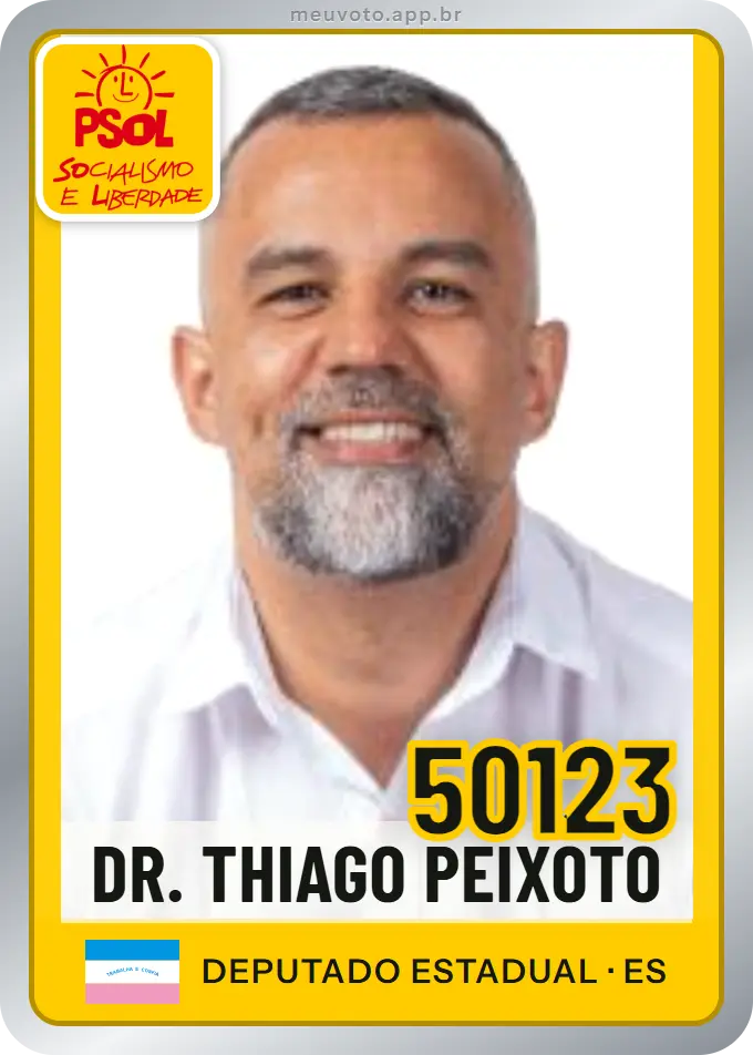 Carta de Dr. Thiago Peixoto, número 50123, PSOL