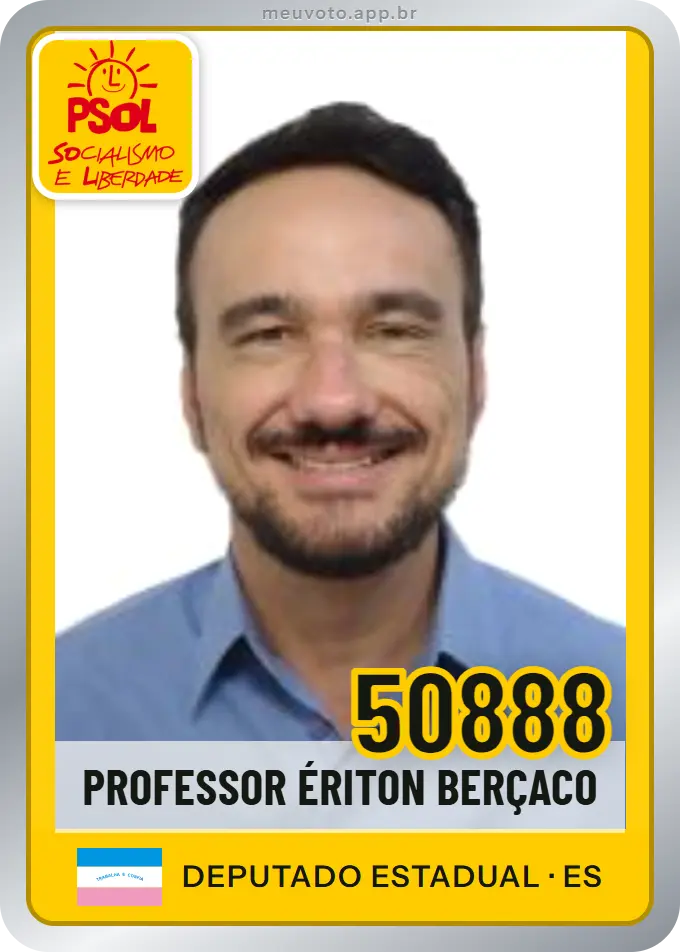 Carta de Professor Ériton Berçaco, número 50888, PSOL