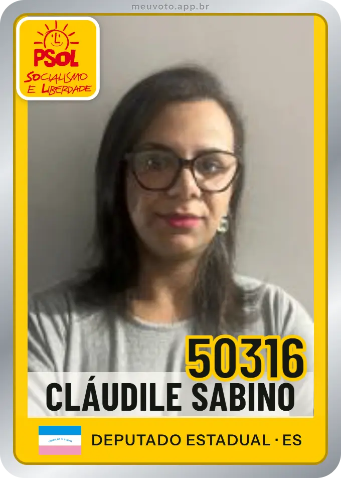 Carta de Cláudile Sabino, número 50316, PSOL