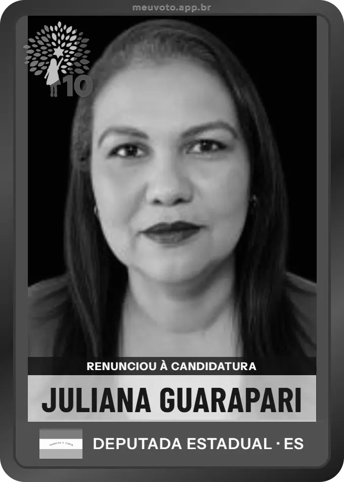 Carta de Juliana Guarapari, Republicanos. Renunciou à candidatura e não vai à urna.