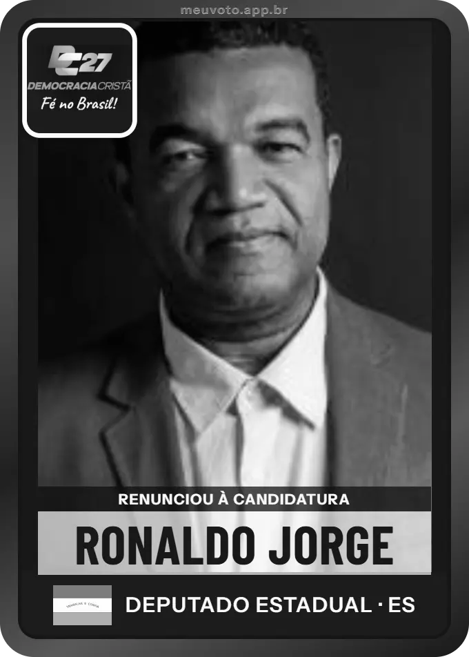 Carta de Ronaldo Jorge, DC. Renunciou à candidatura e não vai à urna.