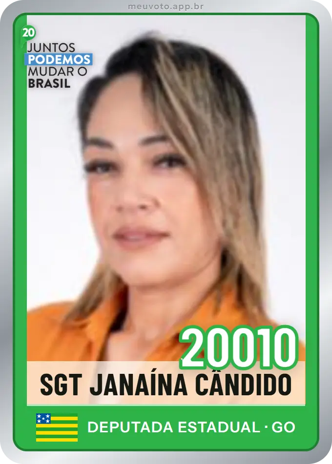 Carta de Sgt Janaína Cândido, número 20010, Podemos