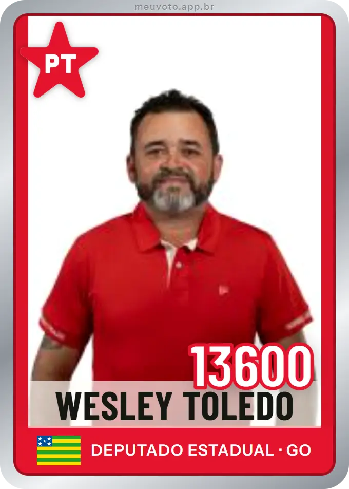 Carta de Wesley Toledo, número 13600, PT