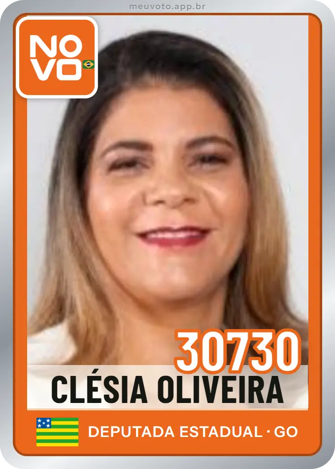Carta de Clésia Oliveira, número 30730, Novo